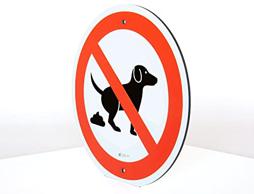 AllesKlaro® - Verbotsschild - Kein Hundeklo - 24 cm rund - 4mm Alu Verbundplatte - inkl. 2 Bohrlöcher vertikal - schnelle & einfache Montage