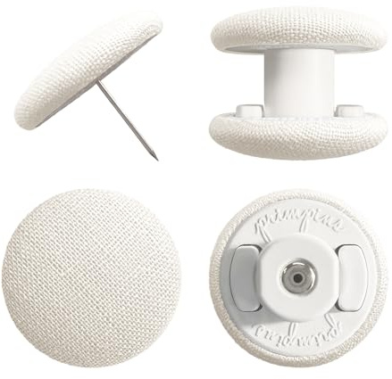 Primpins Duvet Clips - Classic Linen - 20 Colours Available - Double Sided Pin Fasteners - Prevents Comforter from Shifting in Cover (Set of 8, White)