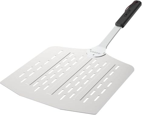 cozze® Pelle à Pizza légère avec des Trous 75 x 40 x 35 cm en Aluminium, Noir