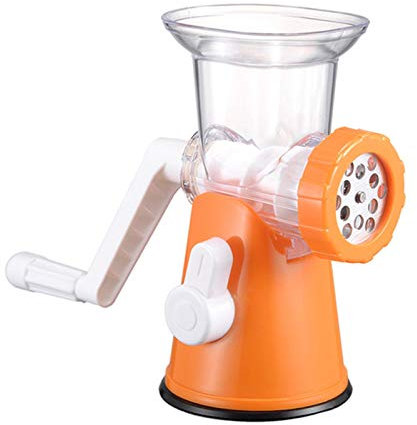 Trituradora de carne manual Trituradora de carne Trituradora de alimentos manual multifuncional Procesador Licuadora Trituradora de carne manual Herramienta Picadora Fácil de operar (Color : Oran