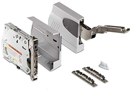 Blum AVENTOS HK Klappenbeschlag 20K2500 (LF 750-2500) | mit Blumotion Komplettset für Hochklappen Öffnungswinkel 107° inkl. Abdeckkappen grau und Frontbefestigungsset