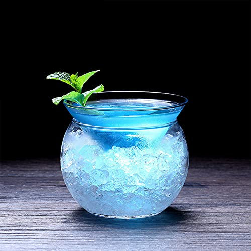 TITA-DONG 2 Stück Martini-Gläser ohne Stiel mit Kühler, Cocktailglas mit Eisschale, Cocktailglas mit Eishalter, Gefrier-Martini-Kühlbecher für Whiskey, Likör, Zuhause, Party, Bar(150 ml*2)