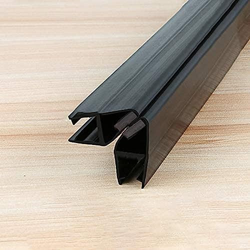 2pcs Shower Screen Seal Rubber,Shower Screen Seal Strip,Thicken Pvc Shower Screen Door Seal Magnetic Door Gap Windshield Waterproof Strip Bathroom Glass Door Sealing Strip Anti-collision,black,90