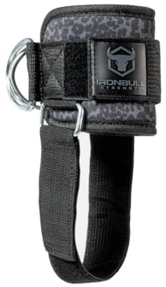 Women's Kickback Ankle Strap for Cable Machines & Resistance Bands: Gym & Home Workout Cuff Attachment for Leg Extensions, Kickbacks, Hip Abductors - Booty Exercises (Pair, Black Leopard)