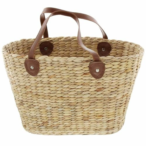 SIDCO Einkaufskorb Wasserhyazinthe Einkaufstasche Shopper lange Henkel Korb