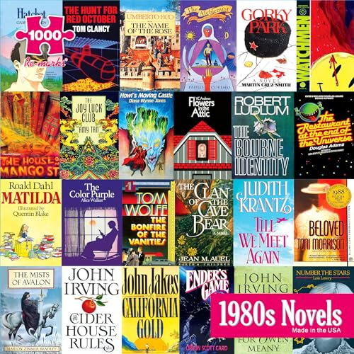Re-marks 1980s Novels Collage Puzzle, 1,000-Piece Literary Jigsaw Puzzle for All Ages