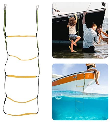 GFRGFH Boat Rope Ladder Portable Marine Rope Ladder, 5 Step Folding Marine Rope Ladder for Inflatable Boat Home Beauty Salon Swimming Pool
