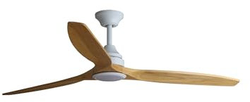 Faro ALO Ventilatore da soffitto DC grande bianco in legno Cct 6 velocità