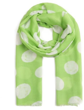 Ever Bloom Damen Schal mit Punkte Muster Print colorful, buntes Halstücher, gepunkter designer Damenschal für Frühling Sommer Herbst, leicht,Sommerfarben, 24135:Grün