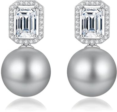 Perlenohrringe Grau Perlenohrringe Silber 925 Hängend Perlen Ohrringe Silber 925 Perle Hängend Ohrhänger Perle Zirkonia Ohrringe Perle Echte Perlenohrringe Silber Hängend Ohrringe Silber Hänger