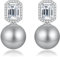 Perlenohrringe Grau Perlenohrringe Silber 925 Hängend Perlen Ohrringe Silber 925 Perle Hängend Ohrhänger Perle Zirkonia Ohrringe Perle Echte Perlenohrringe Silber Hängend Ohrringe Silber Hänger