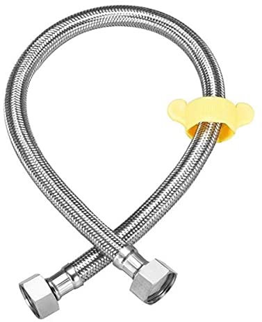 Tuyaux de douche, Tuyau de remplacement, 1 pièce de tuyau de plomberie en acier inoxydable 304, tuyau flexible, connecteur de chauffe-eau, tuyau de bassin et d'eau de toilette, tuyau tissé-noir, 50 cm