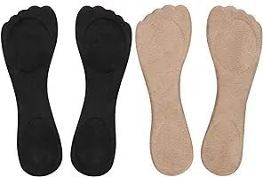 2 Paar 3/4 Geleinlagen für Schuhe Damen, Gel Einlegesohlen, Rutschfeste Selbstklebende High-Heel-Innensohlen Samt-Kleiderschuh-Einlegesohlen Bequeme Schuhpolster für Pumps Sandalen Flats