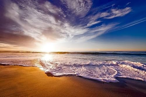 Strandsonnenuntergang, 10000-teiliges Puzzle, wunderschön illustriertes Puzzle, Kunstsammelpuzzle, jedes Teil, Familienpuzzle, Heimdekoration, 10000-teiliges Strandsonnenuntergangspuzzle