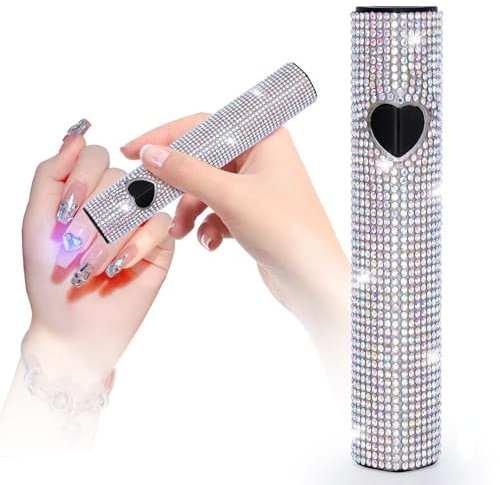 Handheld UV Light for Gel Nails, 10W Portable LED Nail Lamp, Mini Nail Lamp with USB Rechargeable, Fast Curing for Home DIY Manicure（Diamond