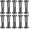 PATIKIL M8 x 20 mm Verbindungsschrauben, 10er-Set Bindungsschrauben, Verbindungs-Sechskant-Antriebsbuchse, Kappe, Bolzen, Muttern für Scrapbook Leder Gürtel Möbelreparatur, Schwarz