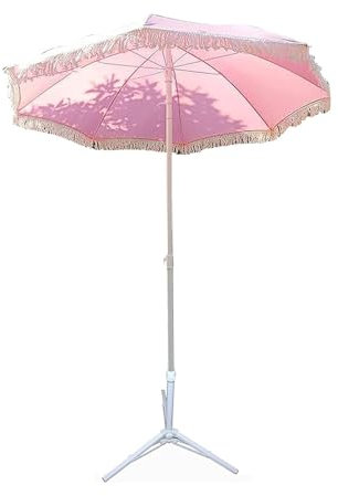 PRPRP Parasol de plage, parasol extérieur inclinable, parasol de plage for jardin, 5,2 pieds, parasol de plage for extérieur portable rose