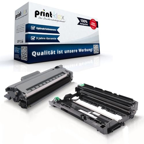 Print-Klex Toner TN2510 & Trommel DR2510 kompatibel für Brother MFC-L 2827 DW MFC-L 2960 DW MFC-L 2827 DWXL MFC-L 2835 DW MFC-L 2860 DW DR-2510 TN2510 DR 2510 TN-2510 TN 2510 - Color Plus Serie