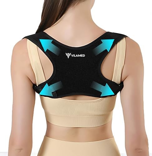 VILAMED Posture Corrector SIZE M Posture Corrector Women Men, Comfortable Upper Back Brace posture corrector, Adjustable Posture Straightener, Support for Shoulder and Back