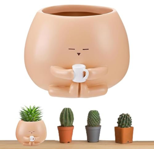 Macetas Resistentes A La Intemperie con Figuras Sentadas - Macetas Decorativas con Figuras Sentadas, Macetas con Figuras Sentadas | Macetas De Resina con Esculturas Sentadas, Macetas con Si