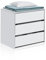 duehome | Cajonera Armario, Cómoda con Tres cajones, Modelo Vera, Acabado en Blanco Mate, Medidas: 60 cm (Ancho) x 57 cm (Alto) x 44 cm (Fondo)
