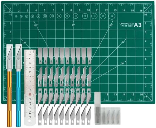 A3 Cutting Mat Kit, A3 Mat for Carving Crafts, Cutting Board for Sewing Self Healing Cutting Mat (Green)