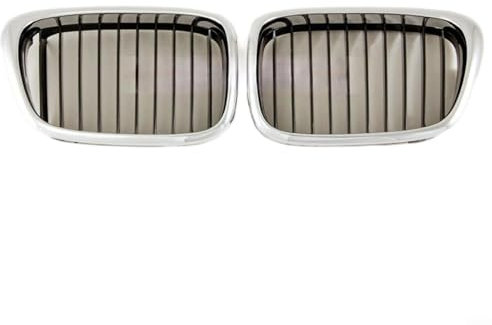 URPIZY Chromschwarz Front Nieren Grill Für BMW E39 1997-2003 Limousine Touring 525I 528I Für 530I 540I M5 Kühlergrill OEM 51137005837 51137005838 Ersatz Zubehör(Pair)