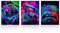 Dazzlewall 3 Stück Neon Gaming Wandbilder, Controller Gamepad Bilder, Videospiel Poster für Teenager Jungenzimmer Wohnheim Spielzimmer Deko 12x16 Zoll Ungerahmt