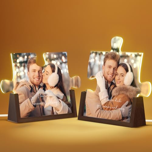Giftove Personalisierte Foto-Bilderrahmen - Geschenke für Frauen & Freundin | Personalisierte Geschenk für Ihn Sie Partner & Paare, Individuelle Fotogeschenk für Geburtstag Jahrestag und Weihnachten