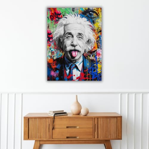 Pro-Art Leinwand Bilder Einstein GrafitiGroß 40x50 cm Bild Wohnzimmer Bild modern Deko Wandbilder Schlafzimmer
