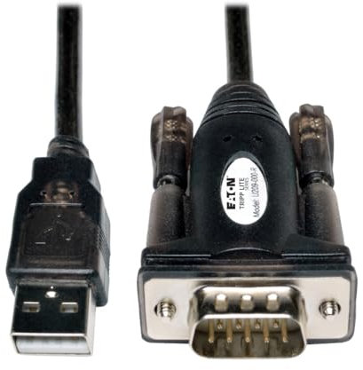 Eaton USB a cable adaptador serie, USB-A a DB9 RS232, macho a macho, 5 pies / 1.5 metros (U209-000-R)