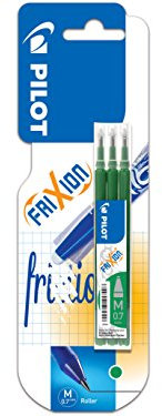 Pilot Pen 2261001F - Ersatzminen Tintenroller Frixion Ball, Stärke 0,7 mm, grün, radierbar, 3 Stück