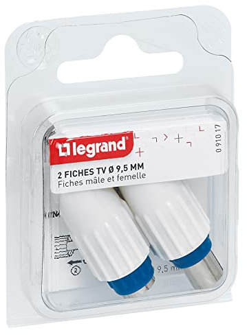 Legrand - Fiche femelle + mâle télévision coaxiale - Ø9,52mm
