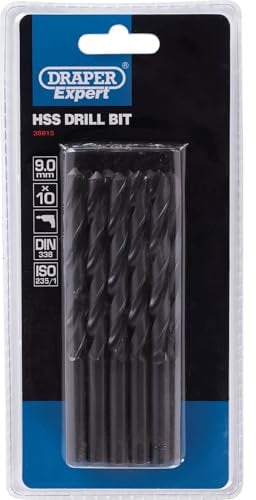 Draper 38815 H29MC Expert HSS Drill Bit, 9.0mm Ø, Pack of 10 , Blue