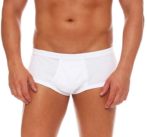 Good Deal Market Herren-Slip mit Eingriff mit Weichbund, 3er 6er oder 12er Pack Feinripp 100% Baumwolle, Grössen 5 bis 13 lieferbar