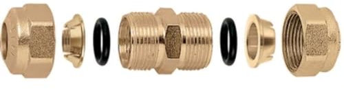 Raccordo o-ring a manicotto per tubo rame 18mm