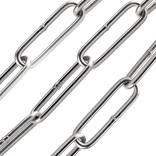 FASTON® Edelstahl-Kette 4 mm Edelstahlkette (4 Meter) Edelstahl Gliederkette Absperrkette Rundstahlkette