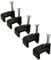 Lot de 50 clips de fixation plats en plastique noir pour Câble Èlectriques TV, tÈlÈphone, Internet 10mm x 50
