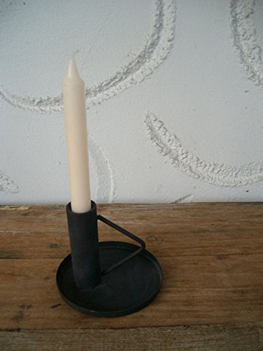 Deko-Impression Massiver, nostalgischer Kerzenhalter Kerzenständer Eisen Mattschwarz