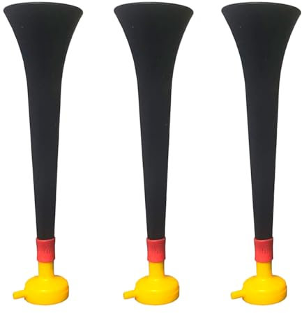 FUN FAN LINE - Packung x3 Kunststoff Vuvuzela Stadion/ungiftig Fußball Horn. Zübehor für Fußball- und Sportfeiern. Sehr Lautes Lufthorn für Animation. (Deutschland)