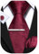 Barry.Wang Herren-Krawatte, Paisleymuster, kariert, gestreift, Blumenmuster, seidig, Einstecktuch, Manschettenknöpfe, Clip-Set, Hochzeit, Party, formell, Business, Burgunderrot 5028, Einheitsgröße