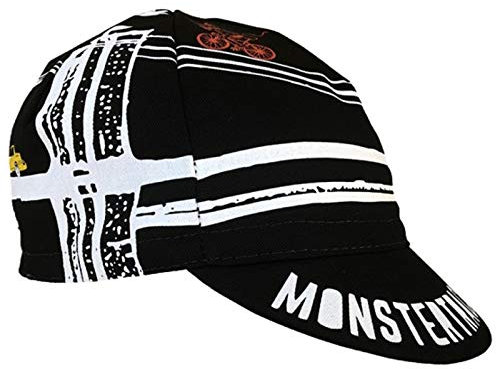 Cinelli Mütze Vintage Rider, Monster Track 2019, Schwarz, Einheitsgröße, Polyester, Baumwolle, Wasser abweisend, Unisex-Erwachsene, Baseballkappe