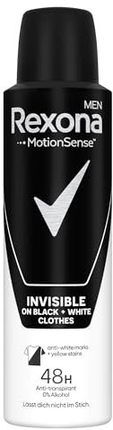 Rexona Men MotionSense Anti-Transpirant Spray Invisible on Black + White Clothes Deo gegen starkes Schwitzen und Körpergeruch mit 48 Stunden Schutz 150 ml