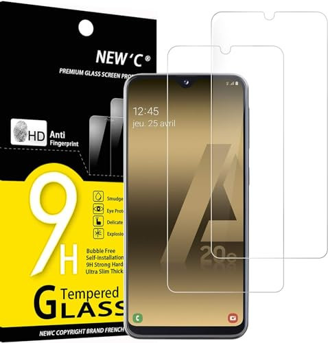 NEW'C 2 Stück für Samsung Galaxy A20e für Panzerglas, Frei von Kratzern, 9H Härte, HD Displayschutzfolie, 0.33mm Ultra-klar, Ultrabeständig