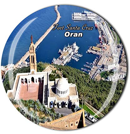 Fort Santa Cruz Oran Algerien Kühlschrankmagnet, Souvenir, Geschenk, Zuhause, Küche, Dekoration, Magnetaufkleber, Kristall-Kühlschrank-Magnet-Kollektion