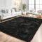 linyingdian Ultra Soft Indoor Modern Area Teppiche Flauschige Wohnzimmer Teppiche geeignet für Kinder Schlafzimmer Home Decor Kinderzimmer Teppiche (schwarz, 80x160cm)