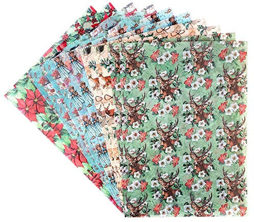 Ideen mit Herz Dekorpapier | Motiv-Transparentpapiere Deluxe | geprägt | farbig | Spotlack-veredelt | DIN A4 | 150g/m² | 10 Bogen | Bastelpapier mit Muster (Winter & Weihnachten 1)