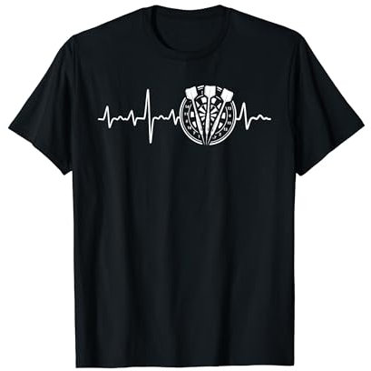Darts Herzschlag EKG Dartscheibe Retro Dartspieler T-Shirt