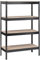 SCHULTE Regalwelt Schwerlastregal mit 4 Holzböden, 180x100x35 cm (HxBxT), Traglast pro Ebene ca. 90 Kg, schwarz-Struktur, Lagerregal, Kellerregal, Werkstattregal, Steckregal