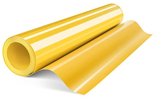 HTVDIY Heat Transfer Vinyl Rolls,12×12ft Yellow HTV Iron On Vinyl for T Shirts